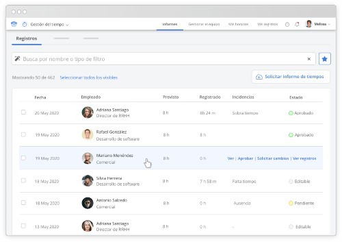 software de control horario y presencia